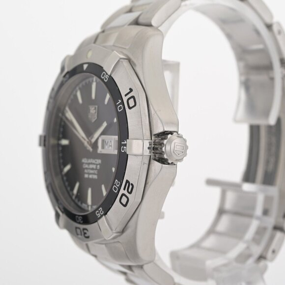 TAG Heuer Aquaracer WAF2010 Day Date 42mm Black Men's Watch +Case - Picture 6 of 7